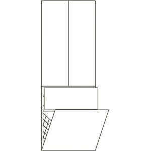 Pelipal Cassca Hochschrank 60 x 33 x 168 cm mit 1 Wäschekippe, 1 Auszug, 2 Drehtüren, Griff C1, PG2