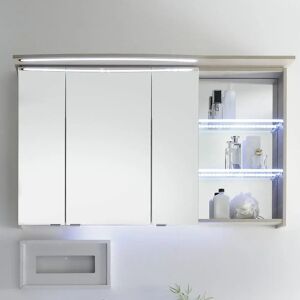 Pelipal Contea Spiegelschrank 119 x 16 x 73 cm mit LED Beleuchtung im Kranz, Fach rechts, Modul UN