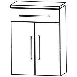 Puris Swing Highboard 60 x 30 x 82,8 cm mit 1 Schubkasten und 2 Türen