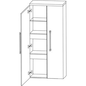 Puris b • brace Mittelschrank 60 x 30 x 130,8 cm mit 2 Innenschubkästen und 2 Türen