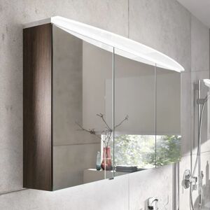 Puris b • bright Spiegelschrank 140 cm mit 3 Türen und LED-Flächenleuchte rund