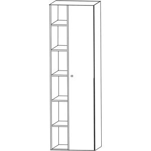 Puris b • cube Hochschrank 50 x 30 x 162,8 cm mit 1 Regal und 1 Doppelspiegeltür, Anschlag links