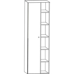 Puris b • cube Hochschrank 50 x 30 x 162,8 cm mit 1 Regal und 1 Doppelspiegeltür, Anschlag rechts