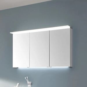 Puris b • cube Spiegelschrank 120 cm mit 3 Türen und LED-Flächenleuchte