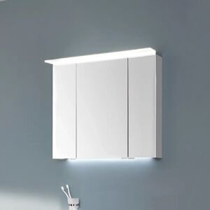 Puris b • cube Spiegelschrank 80 cm mit 3 Türen und LED-Flächenleuchte