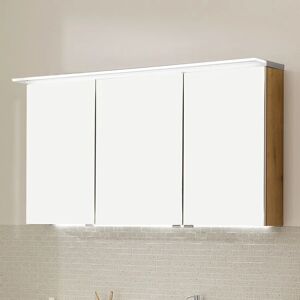 Puris b • straight Spiegelschrank 120 x 15 x 66 cm mit 3 Türen und LED-Flächenleuchte