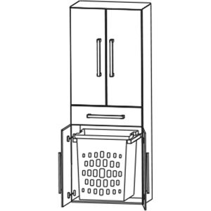 Puris c!mano Hochschrank 60 cm mit 2 Türen, 1 Schubkasten und Wäscheauszug Griff 289