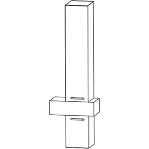 Puris c!mano Hochschrank 60 cm mit 1 Tür, Anschlag links, 1 Schubkasten, 1 Auszug, Griff 338