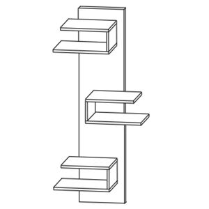 Puris c!mano Mittelschrankregal 30 cm mit 3 überstehenden Fächern