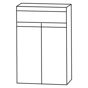 Puris c!puro Highboard 60 cm mit 2 Türen, 1 Schubkasten, Griff 352