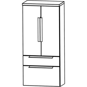 Puris Rounds Mittelschrank 60 x 30 x 130,8 cm mit 1 Auszug, 1 Schubkasten, 2 Türen, Griff 338