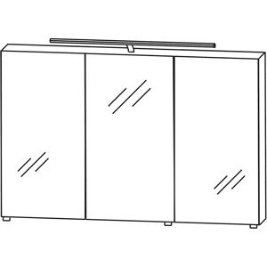 Puris Speed Serie 3 Spiegelschrank 100 cm mit 3 Türen