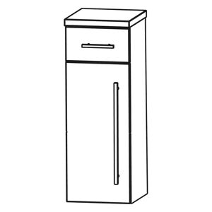 Puris Star Line Highboard 30 x 30 x 82,8 cm mit 1 Schubkasten und 1 Tür, Anschlag links, Griff 329