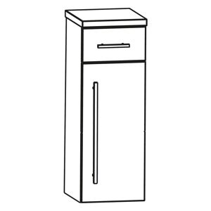 Puris Star Line Highboard 30 x 30 x 82,8 cm mit 1 Schubkasten und 1 Tür, Anschlag rechts, Griff 329