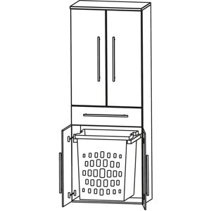 Puris Star Line Hochschrank 60 x 30 x 162,8 cm mit 1 Wäscheauszug, 1 Schubkasten und 2 Türen, Griff 294