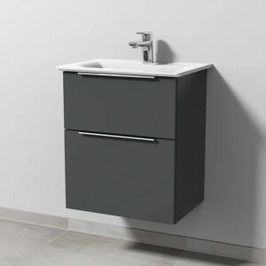 Sanipa 3way Waschtischunterbau für Keramik-Waschtisch Connect Air 54 cm, 2 Auszüge, Aufsatz-Griff