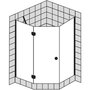 Sprinz Fortuna Fünfeck-Dusche teilgerahmt 90 x 90 x 200 cm Anschlag links