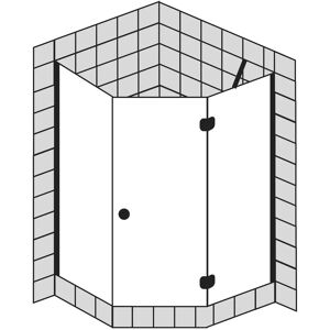 Sprinz Fortuna Fünfeck-Dusche teilgerahmt 90 x 90 x 200 cm Anschlag rechts