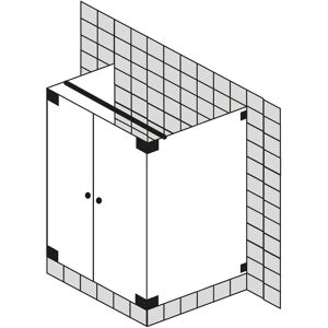 Sprinz Omega Black Edition Viereck-Dusche mit Pendeltür 90 x 90 x 200 cm