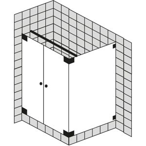 Sprinz Omega Black Edition Pendeltür 90 x 90 x 200 cm