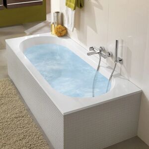 Villeroy & Boch Oberon Solo Badewanne 180 x 80 cm, Airpool Entry, Technik Position 1, mit Trio Ablaufgarnitur