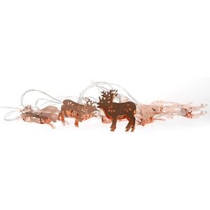 Dekoobjekt "Weihnachtsdeko", rosa (roségoldfarben), Ø, MYFLAIR MÖBEL & ACCESSOIRES, Dekofiguren, LED-Lichterkette mit Rentieren, mit 10 LEDs, Länge ca. 150 cm