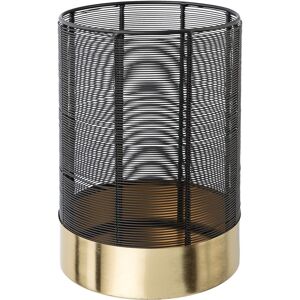 Windlicht LEONIQUE "Kerzenhalter Alienor", gold (schwarz, goldfarben), H:25cm Ø:18cm, Metall, Kerzenhalter, aus Metall, mit Draht-Struktur
