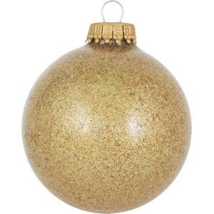 Weihnachtsbaumkugel KREBS GLAS LAUSCHA "CBK03231, Weihnachtsdeko, Christbaumschmuck, Christbaumkugeln Glas", gold (goldfarben), Ø:7cm, Glas, Weihnachtsbaumkugeln, Weihnachtsbaumkugeln, aus Glas