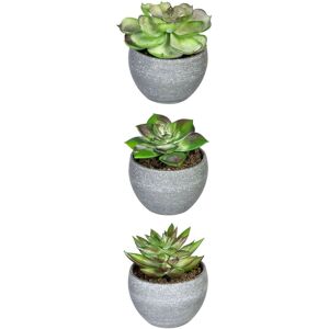 Künstliche Zimmerpflanze CREATIV GREEN "Sukkulenten", grün, H:9cm Ø:7,5cm, Kunststoff, Kunstpflanzen