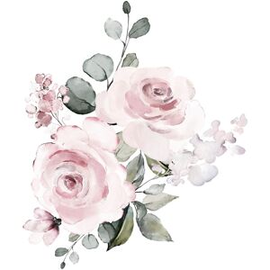 Wandtattoo QUEENCE "Charleen", rosa, B:80cm, Folie, Wandtattoos, Rosen, selbstklebend, Wandsticker, Sticker, groß