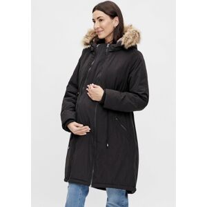 Umstandsjacke MAMALICIOUS "MLAMY" Gr. XS (34), schwarz (black) Damen Jacken Umstandsmode mit Kapuze