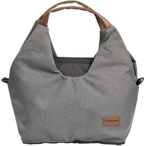 Wickeltasche GESSLEIN "N5, grau meliert/tabak" Gr. B/H/T: 50 cm x 46 cm x 17 cm, grau Baby Taschen Wickeltaschen mit Wickelauflage und Flaschenhalter, Made in Germany