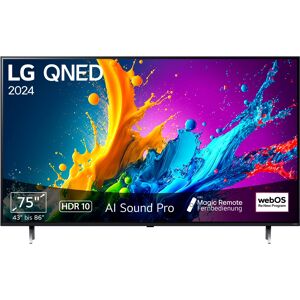 E (A bis G) LG QNED-Fernseher "75QNED80T6A" Fernseher schwarz 4k Fernseher