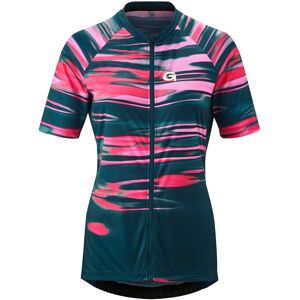 Radtrikot GONSO "COPEDELLO", Damen, Gr. 36, blau (fossil blau), 100% Polyester, Rundhals, Kurzarm, Trikots, Leicht, schnell trocknend, optimaler Feuchtigkeitstransport