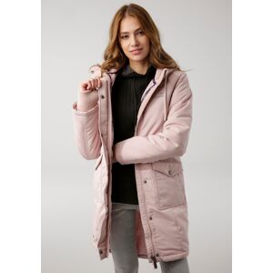 Langjacke KANGAROOS Gr. 42, rosa Damen Jacken Lange mit 2-Wege-Reißverschluss und vielen Taschen