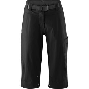 Fahrradhose GONSO "Ruth 3/4" Gr. 48, Normalgrößen, schwarz Damen Hosen 34 Radhose, Innenhose mit Sitzpolster, Bund inkl. Gürtel