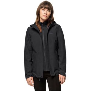 3-in-1-Funktionsjacke JACK WOLFSKIN "MOONRISE 3IN1 JKT W" Gr. M, schwarz Damen Jacken Sportjacken mit wasserabweisenden Reißverschlüssen