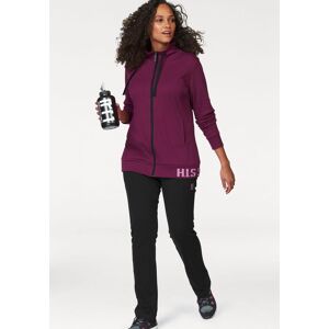 Jogginganzug H.I.S, Damen, Gr. 52, lila (beere), Obermaterial: 50% Baumwolle, 50% Polyester, unifarben, sportlich, bequem, Sportanzüge, Große Größen