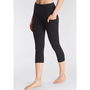 3/4-Leggings LASCANA ACTIVE Gr. 44/46, N-Gr, schwarz Damen Hosen Yogahosen mit Handytasche, Loungewear