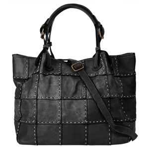 Shopper SAMANTHA LOOK Gr. B/H/T: 36 cm x 26 cm x 19 cm onesize, schwarz Damen Taschen Handtaschen echt Leder, Made in Italy