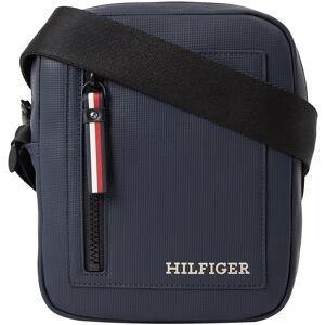 Mini Bag TOMMY HILFIGER "TH PIQUE MINI REPORTER" Gr. B/H/T: 17 cm x 22 cm x 5 cm, blau (space blue) Damen Taschen kleine Umhängetasche