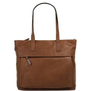 Shopper X-ZONE, Damen, Gr. B/H/T: 32cm x 28cm x 9cm onesize, braun (cognac), Leder, unifarben, Taschen, echt Leder