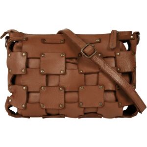 Umhängetasche SAMANTHA LOOK, Damen, Gr. B/H/T: 30cm x 20cm x 2cm onesize, braun (cognac), Leder, unifarben, leicht glänzend, Taschen, echt Leder, Made in Italy