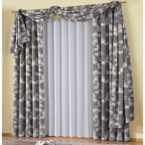 Vorhang WIRTH "Angie" Gr. 4, grau (anthrazit), B:135cm H:245cm, Polyester, Gardinen