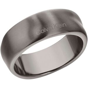 Fingerring CALVIN KLEIN "CK METALLIC WAVES, 35100036G,H, 35100037G,H" Gr. 62, grau (gunfarben), Fingerringe, Herren, 62, Edelstahl, 8mm