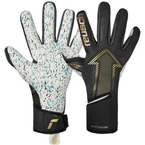 Torwarthandschuhe REUSCH "Fastgrip Fusion", Damen, Gr. 10, gold (schwarz, goldfarben), 33% Polyester, 3% Polyamid, 59% Elastodien, 5% Polyurethan, mehrfarbig, sportlich, Handschuhe, mit Hybrid Negative Cut