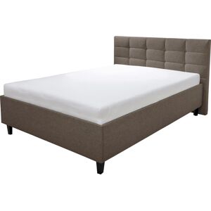 Polsterbett ALINA "Ricardo", braun (braun tta 14), B:156cm H:102cm L:213cm, Struktur TTA (100% Polyester), Betten, Füße schwarz