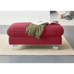 Hocker COTTA "Driver", rot (coral), B:101cm H:46cm T:65cm, 100% Polyester, Hocker, mit edlen Metallfüßen