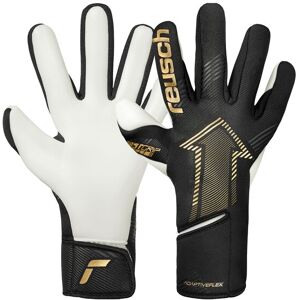 Torwarthandschuhe REUSCH "Fastgrip Gold", Damen, Gr. 8,5, gold (goldfarben, schwarz), 39% Polyester, 7% Polyurethan, 2% Polyamid, 52% Elastodien, mehrfarbig, sportlich, Handschuhe, mit Hybrid Negative Cut