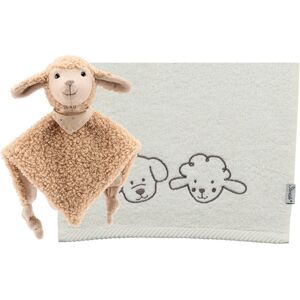 Schmusetuch STERNTALER "Geschenk-Set Bauernhof Schaf", Baby, beige (ecru), Polyester, Polycotton, Frottee, Schnuffeltücher